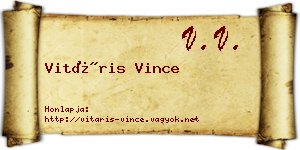 Vitáris Vince névjegykártya